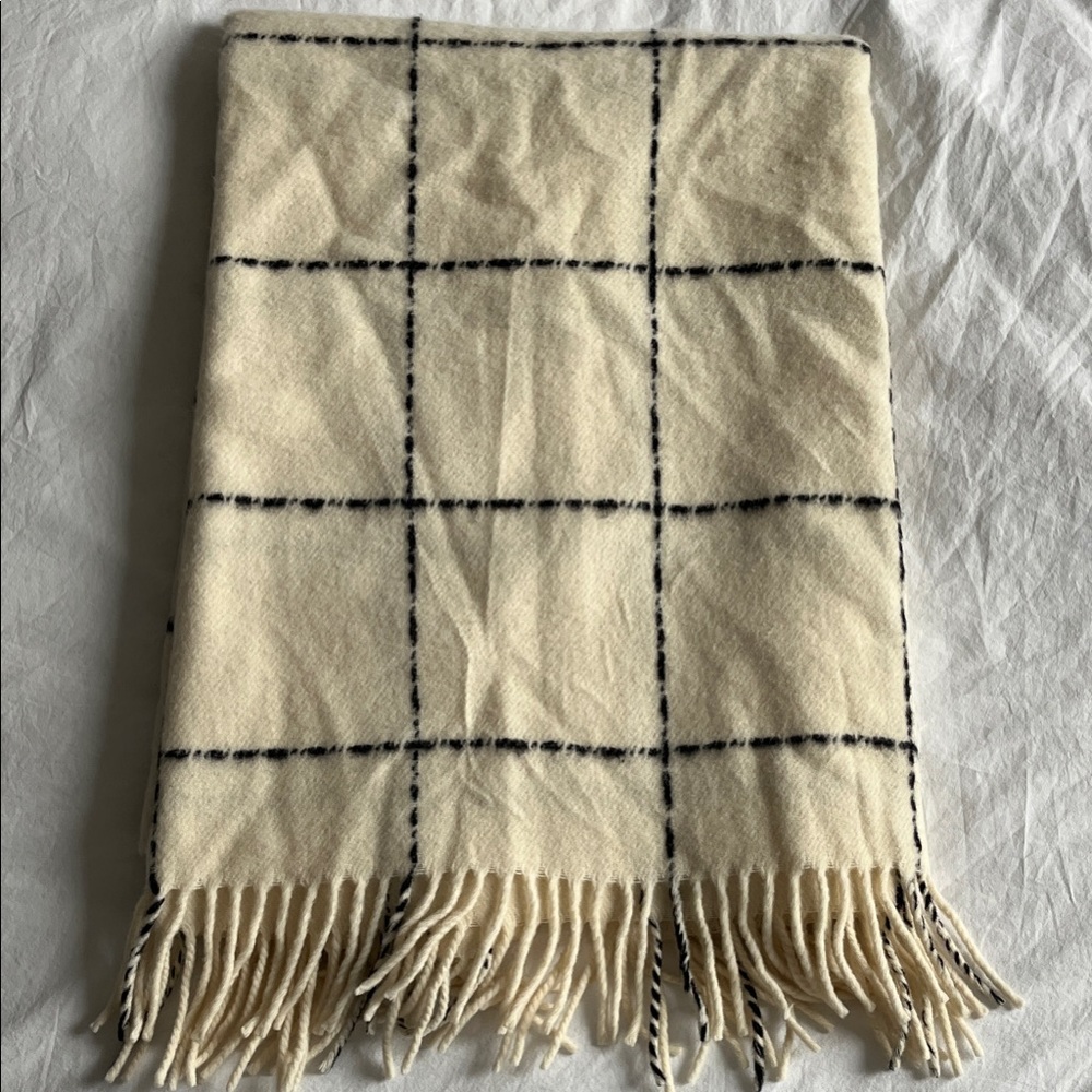 Cream Wool Cashmere Scarf